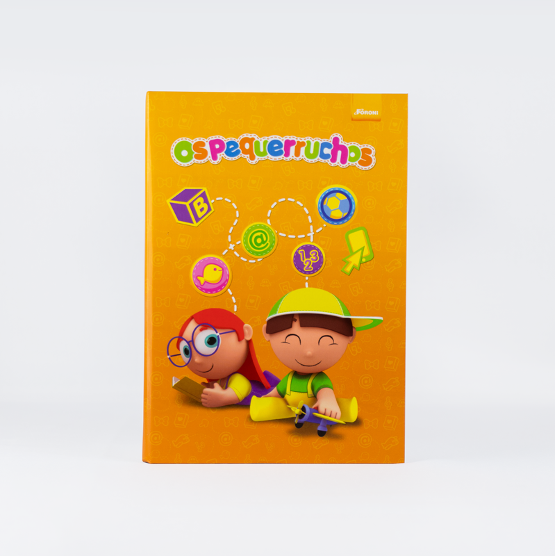 Caderno Foroni brochura duro grande Laranja Os Pequerruchos