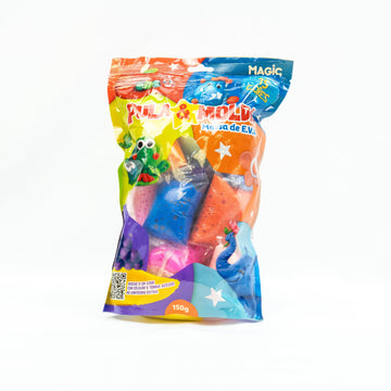 Massa pula e molda - Sortidas - 15 cores, 150g